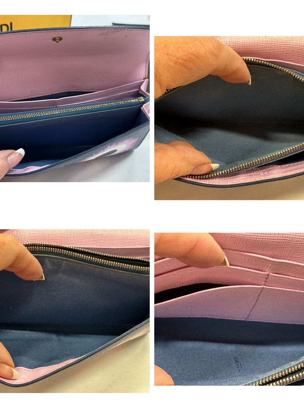 Fendi Pink & Purple Leather Monster Wallet with Box - Picture 7 of 11